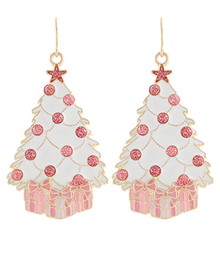 Christmas Tree Earrings with Presents