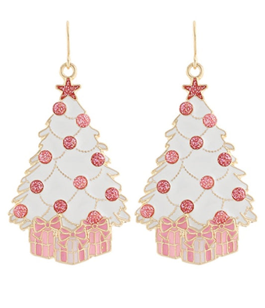 Christmas Tree Earrings with Presents