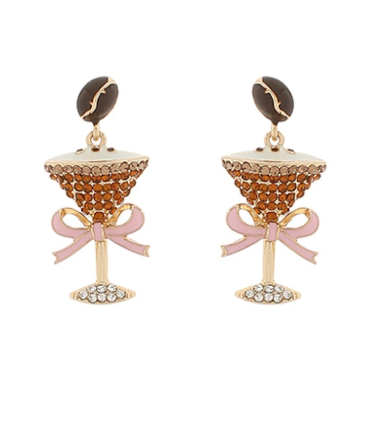 Espresso Cocktail with Bow Earrings