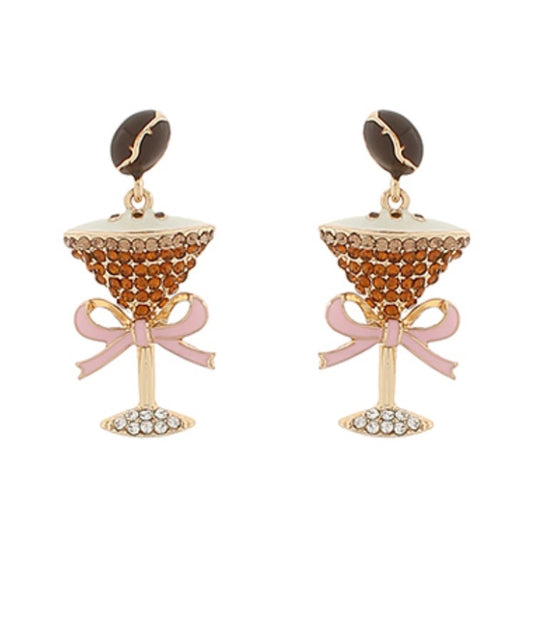 Espresso Cocktail with Bow Earrings