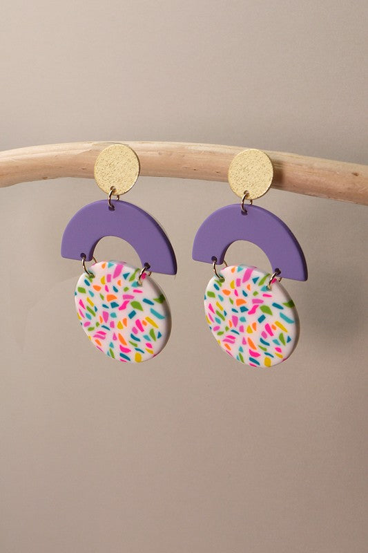 Colorful Clay Drop Statement Earrings